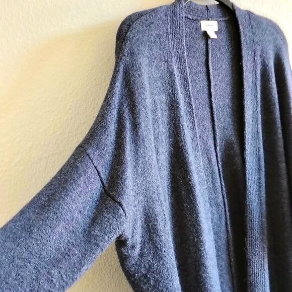Old Navy Women Large Navy Blue Open Front Cardigan Sweater Top Soft Cozy Stretch - Picture 3 of 6